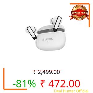 AROMA TWS19 Power V5.4 True Wireless Earbuds – up to 60H Playtime | ENC | Fast Charging | Bluetooth | Dazzling White