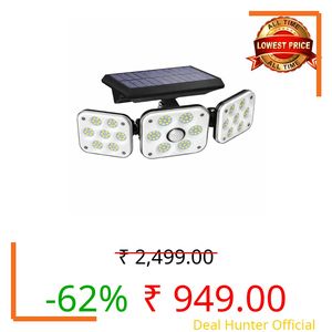 WIDEWINGS Outdoor Solar Light, Solar Light with Motion Sensor Ip65 Waterproof 138 Led Outdoor Solar Floodlight 3 Heads for Garden (1)