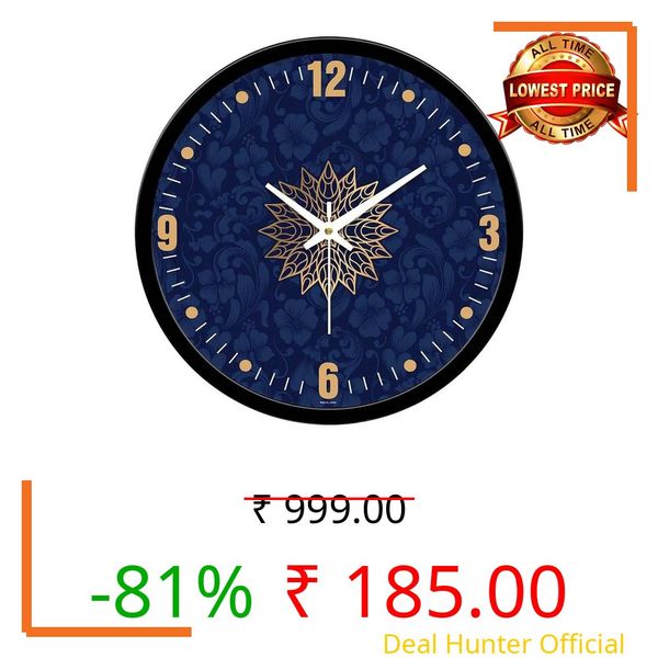 Devansh Crafts Clock Decorative Designer Latest and Stylish Glass Analog Wall Clock Suitalbe for Living Room Hall Bedroom, Office (Golden Mandala)