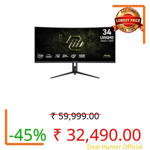 MSI MAG 342CQRF E20 34-Inch UWQHD (1500R) Gaming Monitor, 3440 x 1440 Rapid VA, 200Hz, 0.5ms