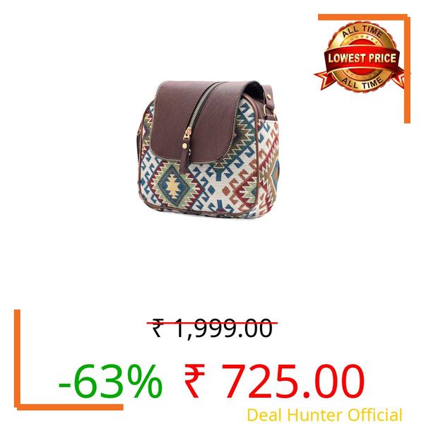 Qiroko Urban Nomad Collection | Dual Compartment Crossbody Sling Satchel Handbag (Off White)