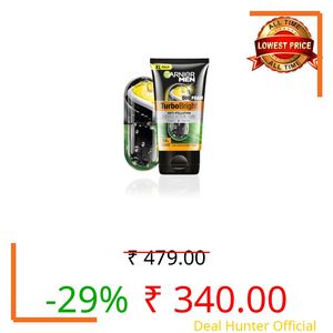 Garnier Men, Face Wash, Brightening & Anti-Pollution, TurboBright Double Action, 155 g