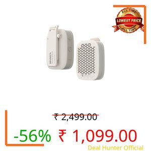 ZEBRONICS Portable Bluetooth Speaker, 4W Output, Up to 6Hrs Playback, Magnetic Clip Design, BT v5.4, TWS Pairing, LED Indicator, Call Function, Media/Volume Control, Type-C (Clipper Pro, White)