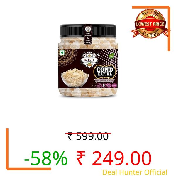 RJ NUTS Gond Katira Pure (Edible Gum) - 500 grams | Tragacanth Gum | High Cooling Properties Herbal Food | Super Food