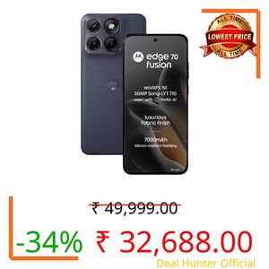 Motorola Edge 70 Fusion (Pantone Silhouette, 12GB RAM, 256GB Storage) | 6.78" 144Hz AMOLED | Snapdragon 7s Gen 4 | 50MP OIS + 13MP Camera | 32MP Selfie | 7000mAh Battery | 68W TurboPower |