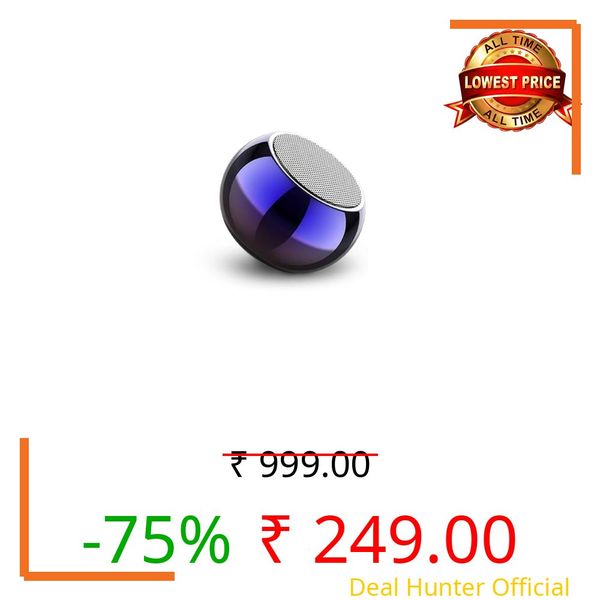 JBL Compatible Ultra Mini Wireless Bluetooth Speaker with Heavy Metal Electroplating | Round Mini Speaker, Power Button Controlled, Long Battery Backup & Quick Charge