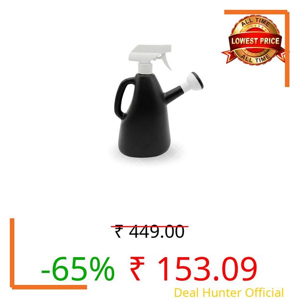 Urban Upvan Watering and Spray Dual-Use Watering Can 1L | Garden Watering Sprayer Bottle with Adjustable Nozzle | Indoor Outdoor Plant Watering Tool for Home, Balcony & Garden (Black)
