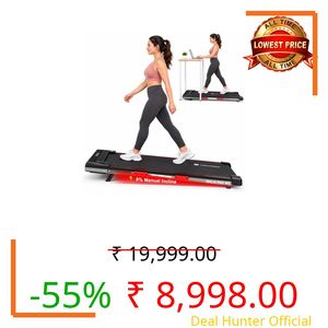 MAXPRO Walking Pad 3.5HP BLDC Motor Treadmill for Home use | 12km/hr Speed | 110kgs Max. User Weight | 8% Incline| LED Display, Shock Absorbtion, Compact underdesk Treadmill for Home Gym