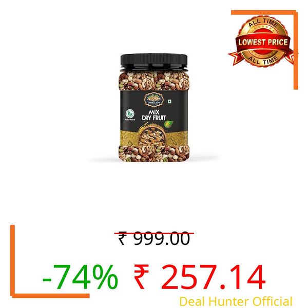 DRIED JOY Premium International Healthy Nutmix | Almonds | Black Raisins| Cashewnuts | Cranberries | Green Raisins | Pistachio Kernels | Walnut Kernels healthy snacking | dray Fruit | Trail Mix | Mix Nuts (250 Gram)