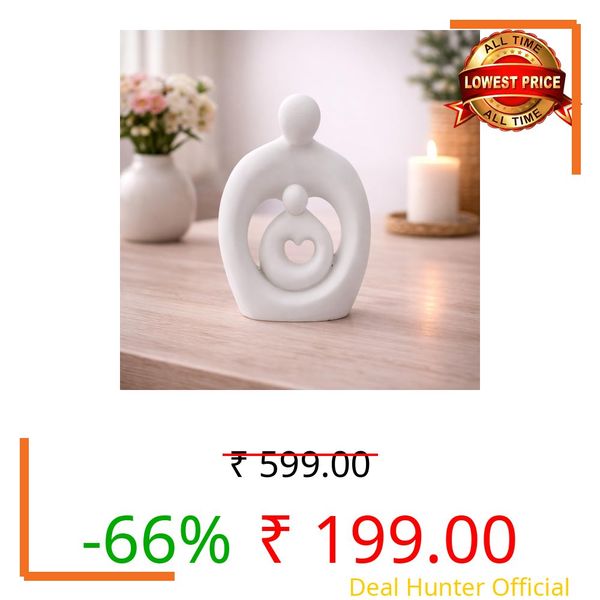 CraftVatika Mother & Baby Statue Showpiece, Resin Mother Child Figurine for Home Decor, Motherhood Sculpture, Housewarming Gift, Anniversary & Baby Shower Gift for Mom-to-Be