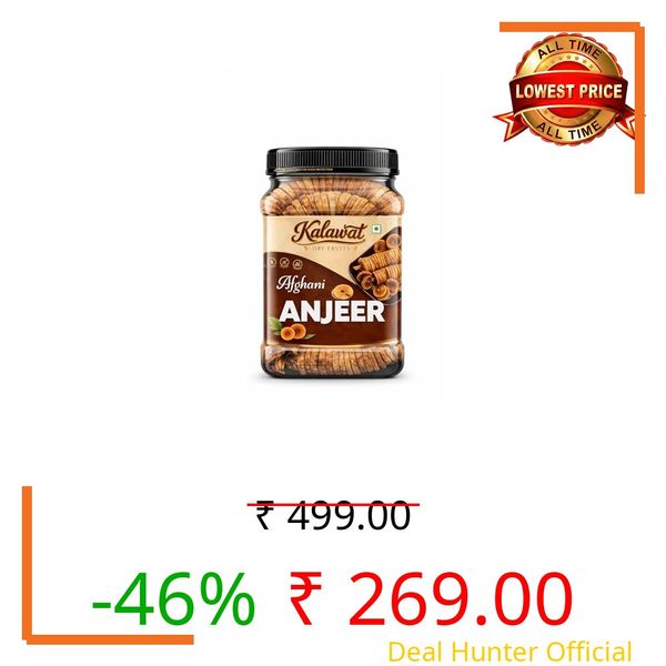 Kalawat Premium Dried Anjeer 415gm | Medium Size Figs | Soft and Sweet Afghani Anjeer Anjir | Healthy Dry Fruits Snack | Rich in Iron Vitamins and Fibre | Low Fat Snack