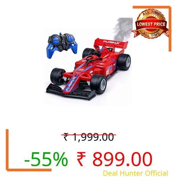 Frendo High-Speed RC Car for Kids| 2.4GHz Remote Control Car with 150+ ft Range| Mist Smoke Effect| LED Lights| Multi-Direction Control| USB Type-C Rechargeable Racing Car Toy|Red