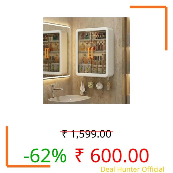 Pingaksawilla Toys Wall Mounted Storage Cabinet for Kitchen & Bathroom/Multipurpose Kitchen Cabinets Storage Racks/Space Saving Storage Cabinet/Cabinet Organizer(White, Plastic)