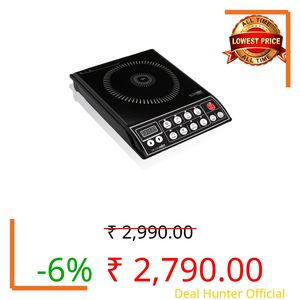 BLOWHOT A9 Induction Cooktop | 2000 Watt Push Control Basic Cook Top | Fast Heating Electric Induction Stove | 1 Year Warranty on Coil, PCB & Fan | Black