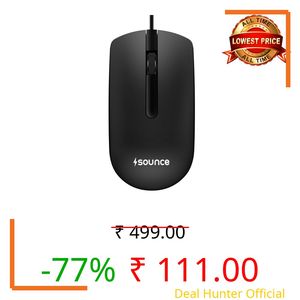 Sounce Carbon M1 Wired USB Mouse, 1200 DPI Optical, 1.5m Cable, Black