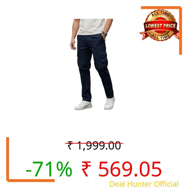 TAGAS Men's Cargo Pant| Trousers Casual Pant| Trackpant for Mans|Mans Bottom wear|(MC-12) Blue