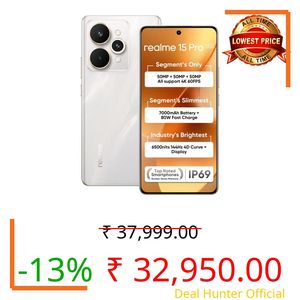 realme 15 Pro 5G (Flowing Silver, 8GB RAM, 256GB Storage) | Snapdragon 7 Gen 4 | 6.8" 144Hz OLED Display | Triple 50MP Cameras | 7000mAh Battery | 80W Fast Charging | IP69