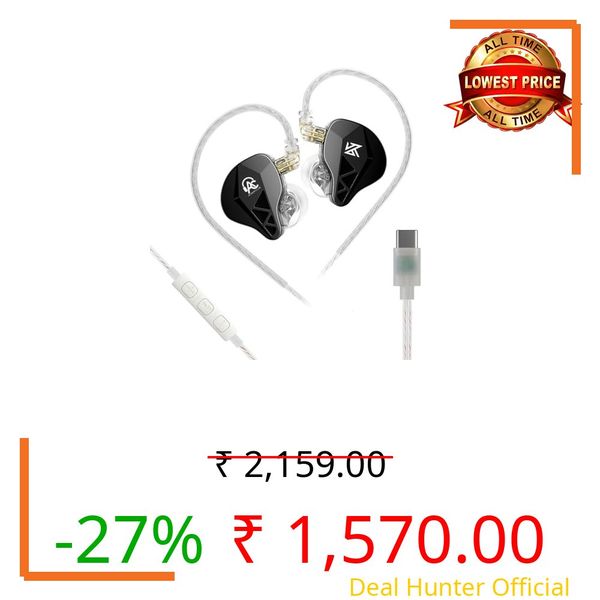 AUDIOCULAR x KZ Beast HiFi Wired Type-C in-Ear Monitor (IEM) Earphones with KT02H20P DAC, KZ Collab IEM, 10mm Dynamic Driver, App Sound Customization, Wide Soundstage, Detachable 2-Pin Cable