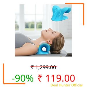 Neck Support Stretcher - Cervical Traction Device for Neck & Shoulder Pain Relief, Massage Relaxer, Acupressure Chiropractic Support (SKY BLUE)