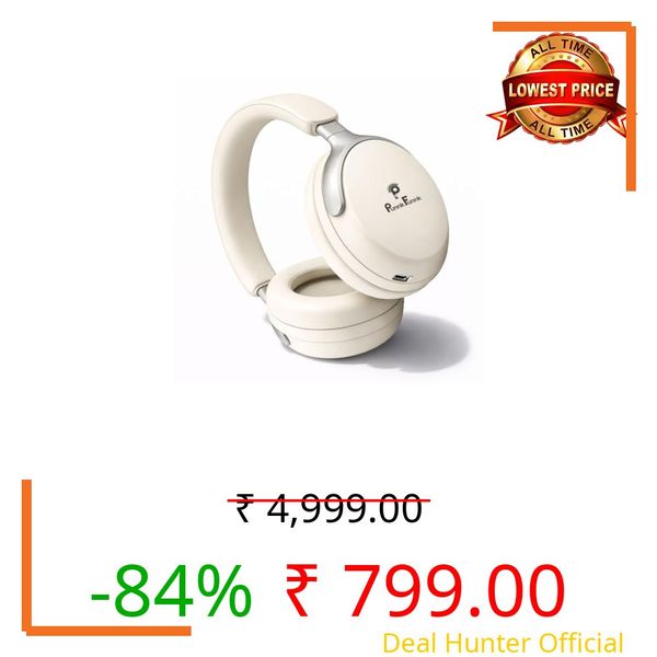 PunnkFunnk Bass Over-Ear Bluetooth Wireless Headphones with Deep Bass, 40mm Drivers, Built-in Mic, Foldable Design, Soft Cushioned Ear Cups, AUX & TF Support for Music, Gaming & Calls (White)