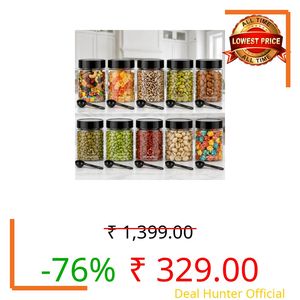 HomeWiz Airtight Kitchen Storage Box 250ml Pack of 10 | Food Grade BPA-Free Kitchen Jars | Storage & Containers Set | Masala Container Set | Unbreakable Plastic Container Set | for Spices & Pulses