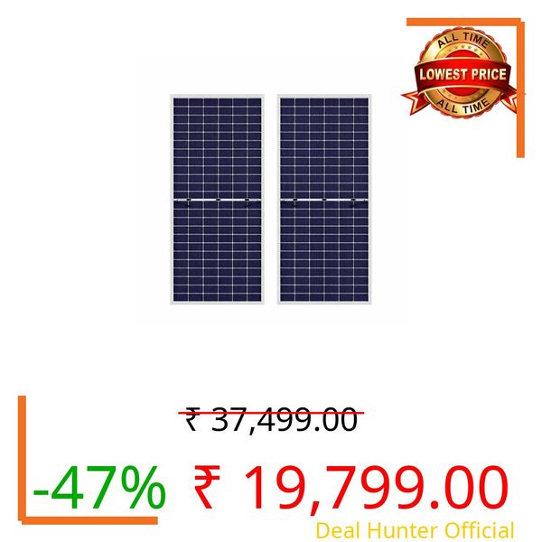 Avaada 615-620Wp Bifacial NType Panel | TOPCon Solar Technology 22.80-23.30% Efficiency | Glass-to-Glass 132 Cell/NON-DCR Panel | Low LID High Output Bifacial Solar Panel | 30 Year Warranty, Pack of 2