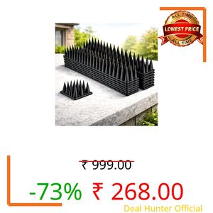 SWAPKART (Pack of 10,Black) Anti Monkey Bird Plastic Spikes for AC Balconies Window Home Protection from Pigeon Monkey Crow Kabootar Area Covers 10 FT kabutar Control Scare Repellent Balcony Railing.