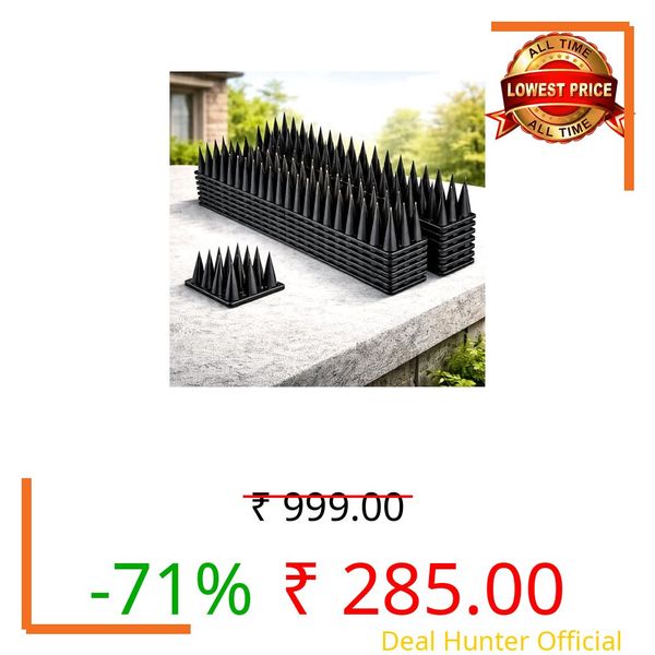 SWAPKART (Pack of 10,Black) Anti Monkey Bird Plastic Spikes for AC Balconies Window Home Protection from Pigeon Monkey Crow Kabootar Area Covers 10 FT kabutar Control Scare Repellent Balcony Railing.