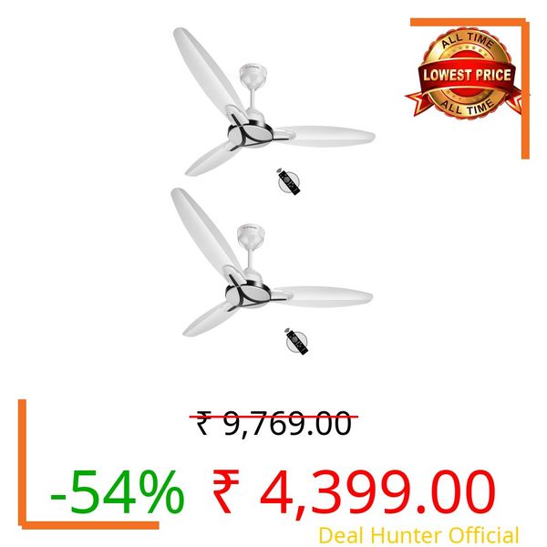 LONGWAY Zephyr 1200 mm BLDC Ceiling Fan with Remote Control | BEE 5 Star Rated Energy Efficient | Ultra High Speed 3 Blade Anti-Dust Decorative Ceiling Fan | 3 Years Warranty (2, White)