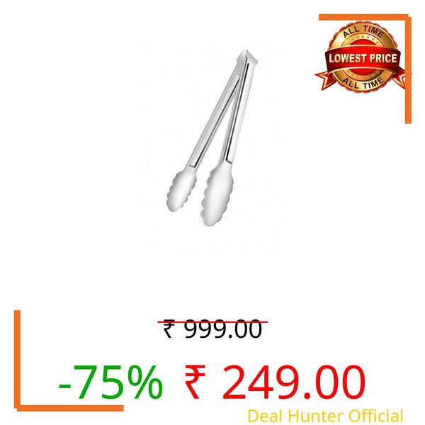Stainless Steel Kitchen Food Tongs for Cooking, Frying, Grilling, Barbecue, Serving Salads with Vinyl Coated Handle for Easy Grip, 11 Inch