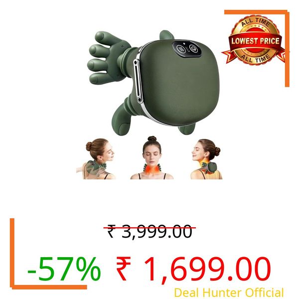 Bionic Heated Massager, Wireless Portable Shiatsu Neck and Back Massager, Electric Deep Tissue 4D Kneading Massage, Simulated Human Hand Design for Pain Relief and Muscle Relax for massage k1 (K3)
