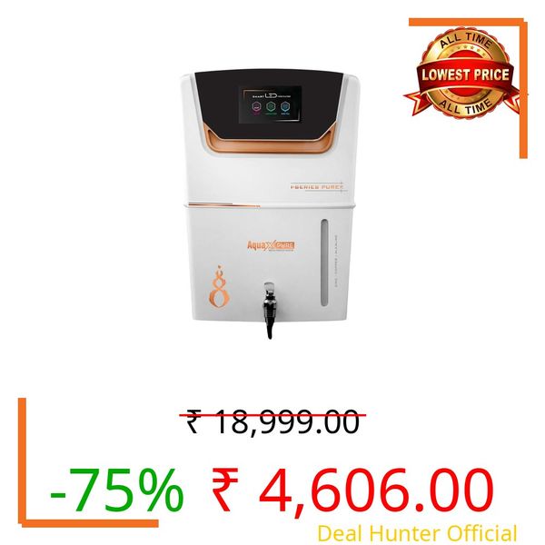 Aqua X Pure AI White Smart Alkaline, RO, UV, UF Water Purifier | Copper+Zinc Technology | 12X Advanced Filtration | LED Indicator | Elite TDS Controller | 12 Water Tank | 1 Year Warranty.