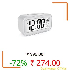 Topski Digital Alarm Clock for Heavy Sleepers, Digital Clock Table Clock for Study Table, Students, Office | Alarm Clock for Bedroom with Loud Sound, Automatic Sensor,Date & Temperature