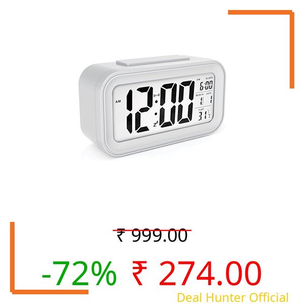 Topski Digital Alarm Clock for Heavy Sleepers, Digital Clock Table Clock for Study Table, Students, Office | Alarm Clock for Bedroom with Loud Sound, Automatic Sensor,Date & Temperature