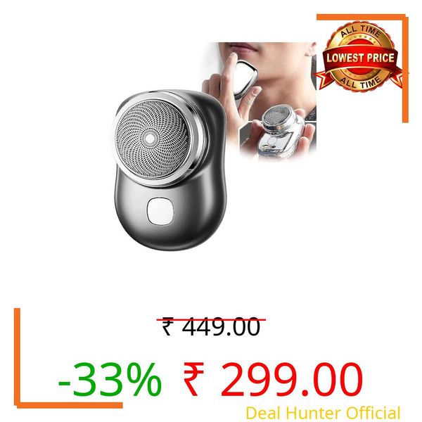 Mini Electric Shaver for Man, Portable Shaving Machine for Man, Pocket Size Clean Shave Trimmer for Men, Foil Shaver for Men, Type-C Fast Charging, Wet and Dry Use for Outdoor, Home, Travel