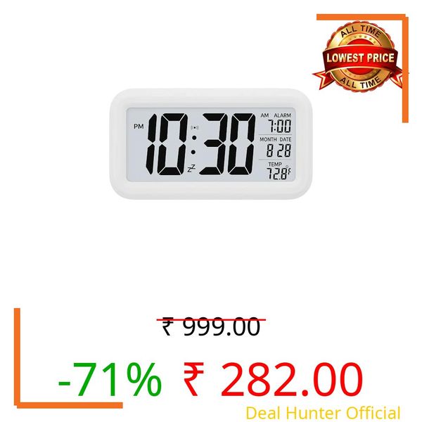DABHI ENTERPRISE Digital Alarm Clock Table Clock for Students, Home, Office with Automatic Sensor, Date &Amp; Temperature