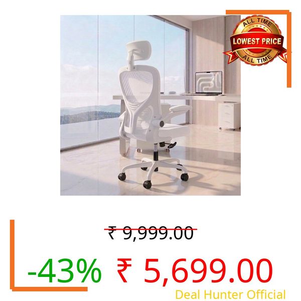 Casa Copenhagen Grey White | High Back Imported Mesh Fabric Boss Office Chair | Y Design Ergonomic Back Support | 2D Aero Design Adjustable Armrests | Synchro Tilt Lock Mechanism Support