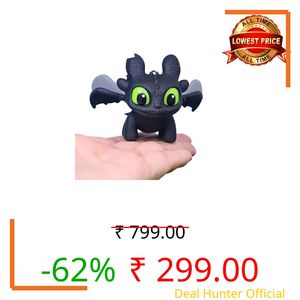 Mini Dragon Keychain with Moving Wings and Light, Black Dragon Figurine with On/Off Switch