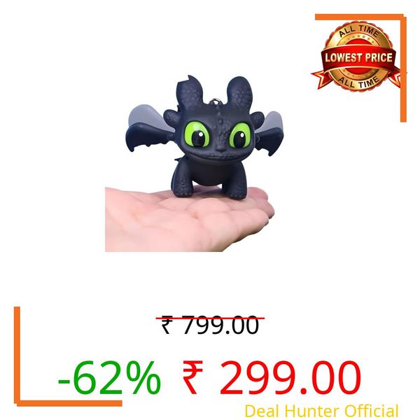 Mini Dragon Keychain with Moving Wings and Light, Black Dragon Figurine with On/Off Switch