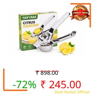 TAPYAM Lemon Squeezer with Bottle Opener | Food Grade Stainless Steel | Rust Resistant & Easy to Use | Ideal for Kitchen & Bar Use | (Set of 1 | Silver | Compact Design) (Lemon Squeezer Steel)