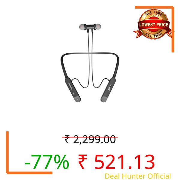 pTron Tangent Buzz w/ 50Hrs Playtime, Pristine Sound, Dual-Device Pairing, Bluetooth 5.4 Wireless in-Ear Earphones with Mic, Hall Switch Function, Voice Assistant, Type-C Fast Charging & IPX5 (Onyx)