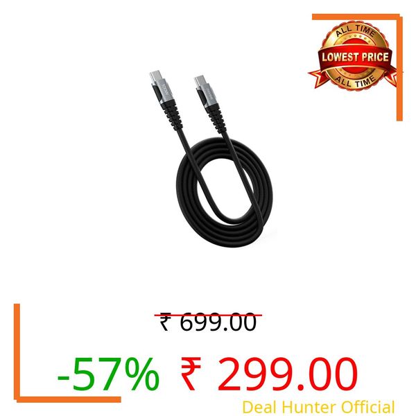 Noise 100W Fast Charging USB C to USB C Cable | 50x More Durable | 1M/ 3.3Ft | 5A PD charge | 480 Mbps Transfer Speed | Braided Cable For iPhones, Android, Laptops, MacBooks, Tablets (Black)
