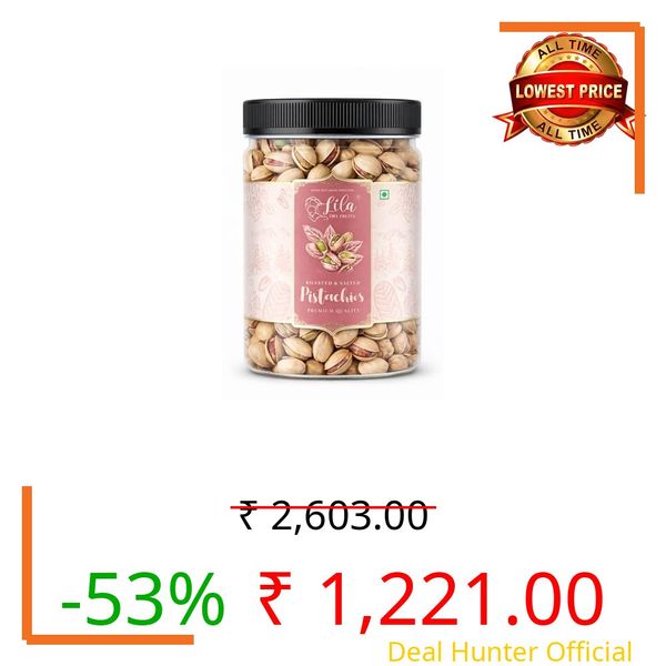 LILA DRY FRUITS Salted Pistachios 800 g Premium Roasted Namkeen Pista | Crunchy Pista Nuts Ready to Eat Healthy Snack for Daily Munching Perfect for Gifting
