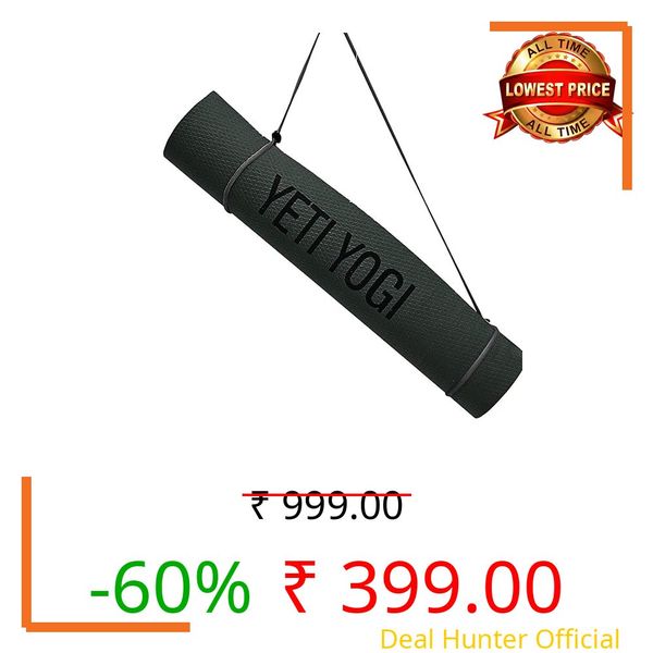 YETI YOGI EVA Yoga Mat Anti-Slip Cushioned Exercise Gym Pilates Workout Mat Durable Unisex Home Fitness Training Mat (black, 4 mm)