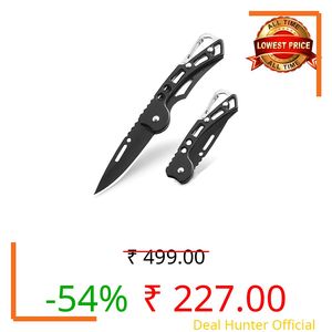PARYO ENTERPRISES Foldable Knife (Manual) For Kitchen, Home, Travel and Office Stainless Steel Utility Knife with Sheath – Sharp Blade for Kitchen, Use,BLACK,(Pack of 1)