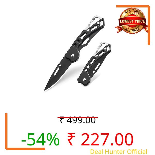PARYO ENTERPRISES Foldable Knife (Manual) For Kitchen, Home, Travel and Office Stainless Steel Utility Knife with Sheath – Sharp Blade for Kitchen, Use,BLACK,(Pack of 1)