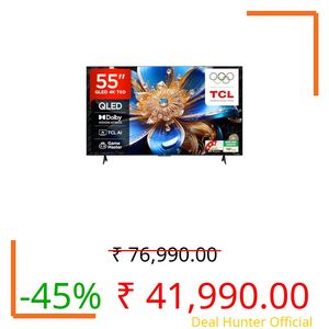 TCL 139 cm (55 inches) 4K UHD Smart QLED Google TV 55T6D