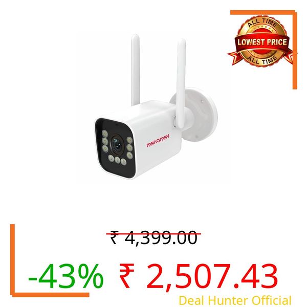 MANOMAY 3MP WiFi CCTV Bullet Camera Outdoor | BIS-ER (STQC Certified) Security Camera | Full Color Night Vision | Human Detection | 2-Way Audio | 10X Zoom | IP66 Waterproof | Memory Card & Cloud
