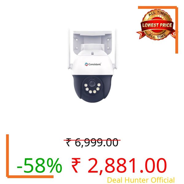 Consistent 3MP Wi-Fi PAN-TILT ATC Outdoor Camera | STQC Certified | WiFi CCTV Camera | Full Color Night Vision | Smart Tracking | 2-Way Audio | Memory Card & Cloud | Alexa Support.