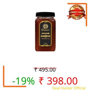 DADEV Raw Organic Honey 500g | NMR Tested | 100% Raw and Unprocessed Honey | No Added Sugar | Natural Energy and Immunity Support | 100% Pure Raw Honey | Unprocessed Forest Organic Honey-500gm GLASS JAR